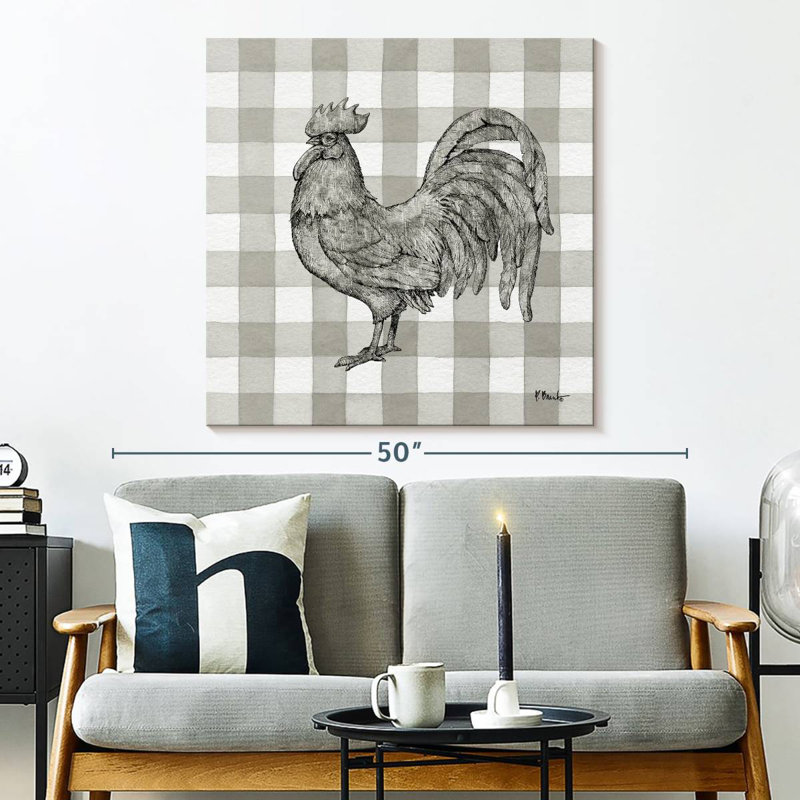 Crowle Lined Rooster II, 33" H x 33" W