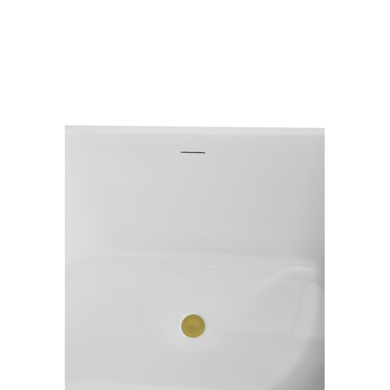 Baignoire autoportante 54 "avec drain interne Streamline, Or brossé