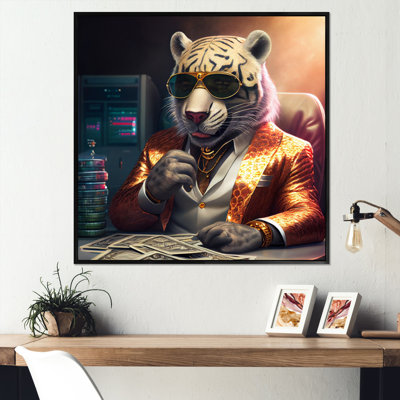 «Stylish Tiger Gamling II», reproduction encadrée sur toile