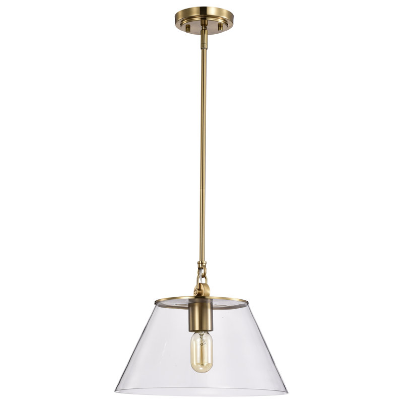 Gertie 13.75" W 1-Light Metal Single Pendant, Clear