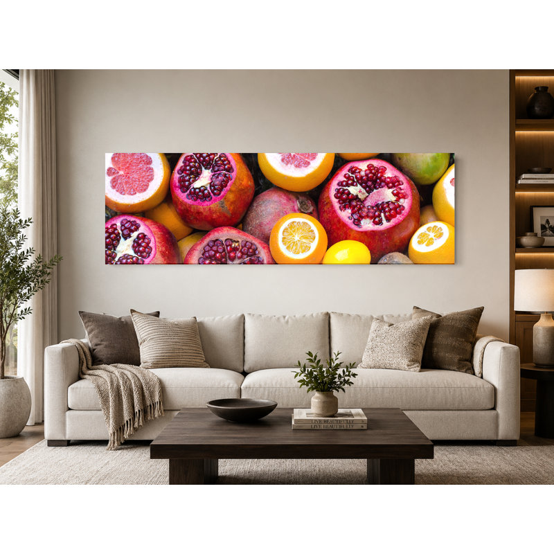 «Tropical Fruit Abundance», art mural sur toile panoramique, 72" W x 24" H