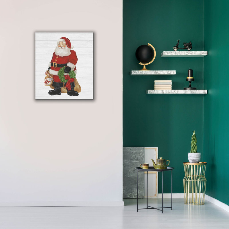 «Nostalgic Santa 1» par Ethan Harper, art mural sur toile, H 30 po x l 26 po