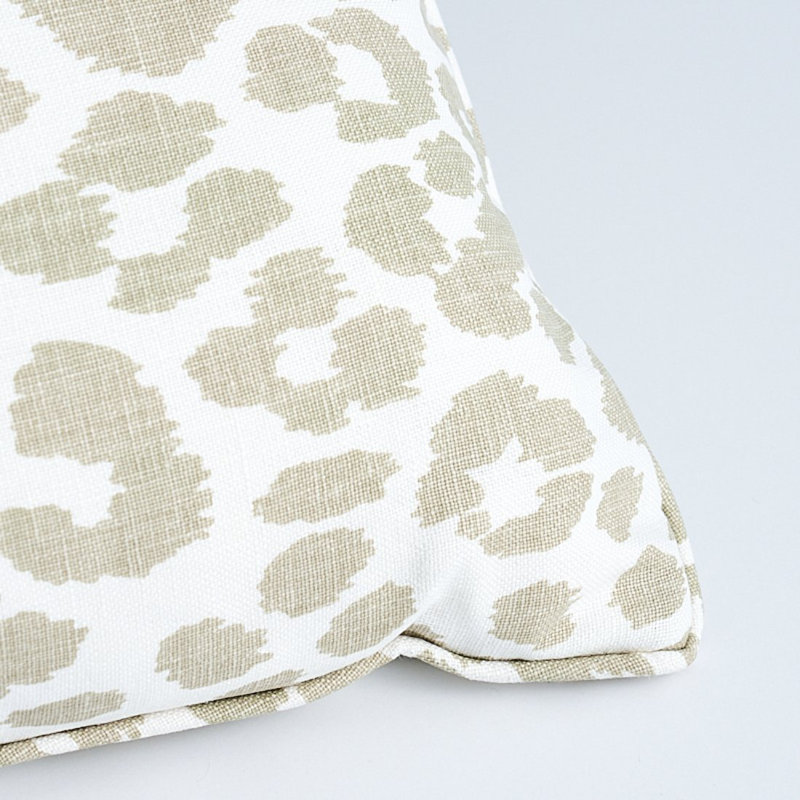 Iconic Leopard Pillow, 18" x 18", Linen