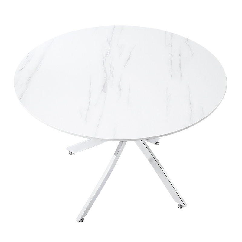 Table de salle à manger avec plateau en faux marbre