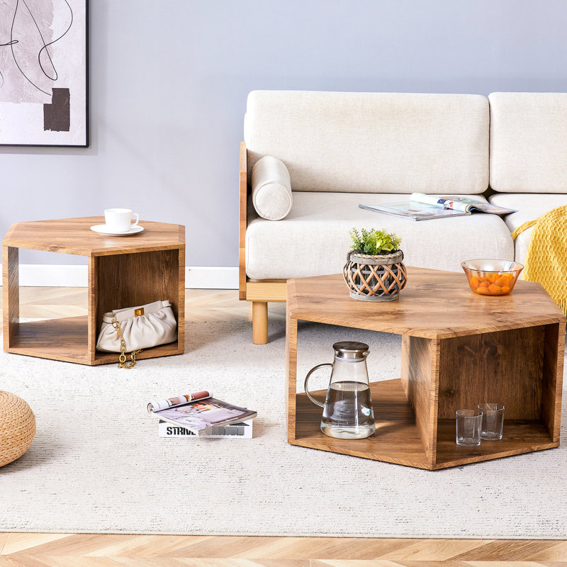 Hexagonal Coffee Table - , Look, Multi-functional Storage, Smooth Surface Stylish Modern Patterns, Functional Build