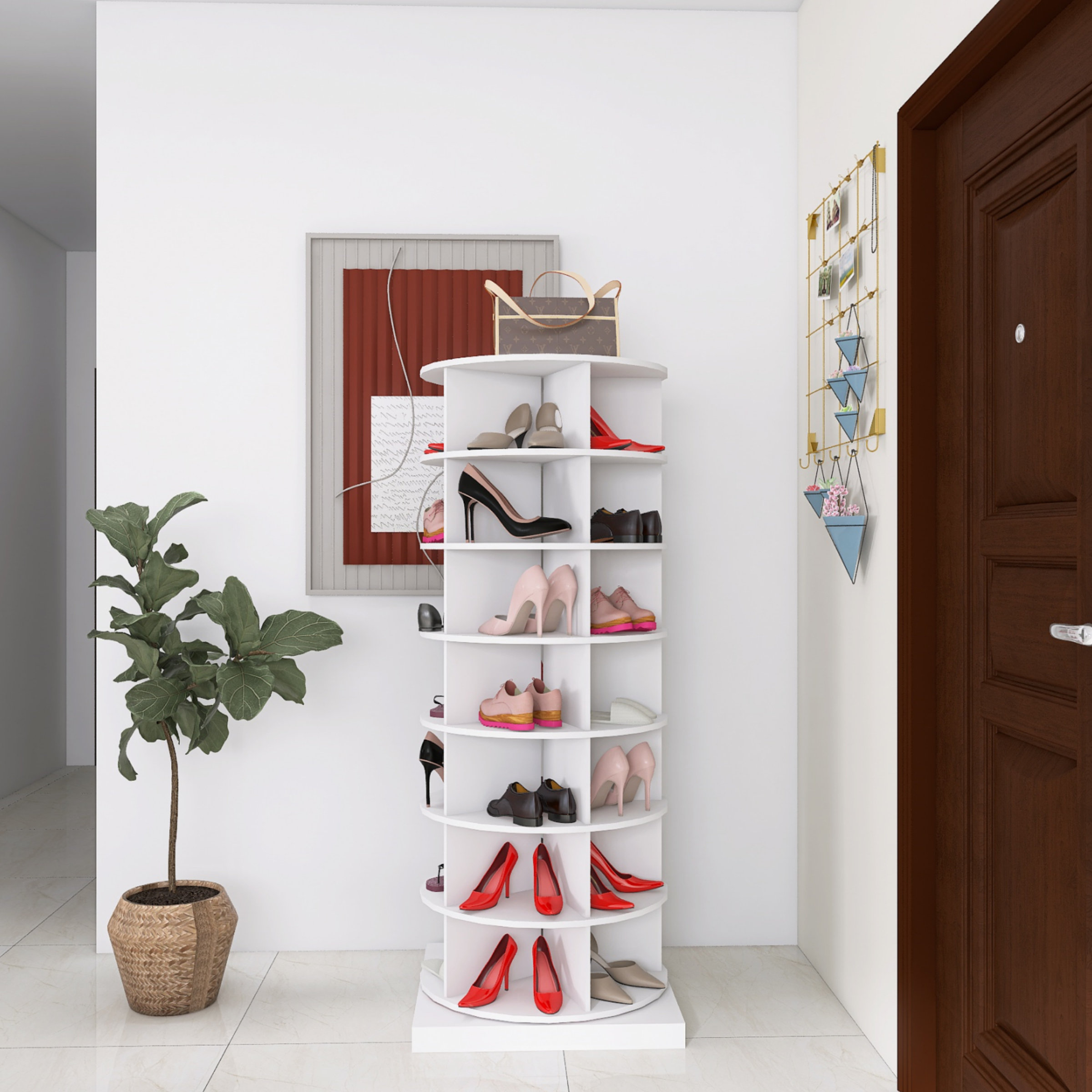 Hokku Designs 28 Pair Shoe Rack rotates 360 degrees & Reviews | Wayfair