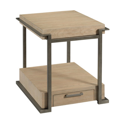 Francien Solid Wood Top End Table with Storage