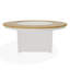 54" Round Rustic Polymer Fire Table with Propane Shelf-221531734