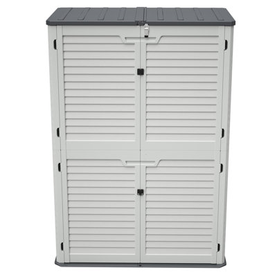 Rust Proof And White Plastic Spacious Garden Storage With Adjustable Partitions For Efficient Item Organization Simple Setup Diverse Applications Multiple Purposes