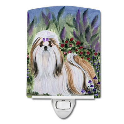 Éclairage de nuit en céramique shih tzu