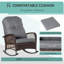Chaise berçante en osier pour l'extérieur Outsunny-741838142
