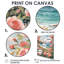  «Pink Rose Garden Coastal Beach - Art mural côtier-106111498-136104827