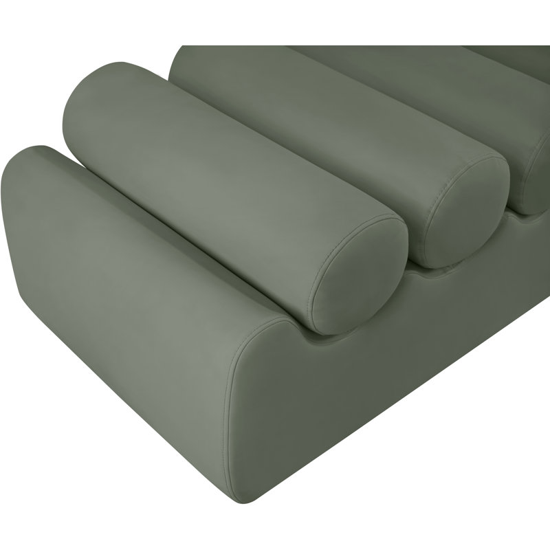 Banc en cuir Rumble Vegan, H 16,5 po x l 72 po x P 22 po, Cuir végétalien vert