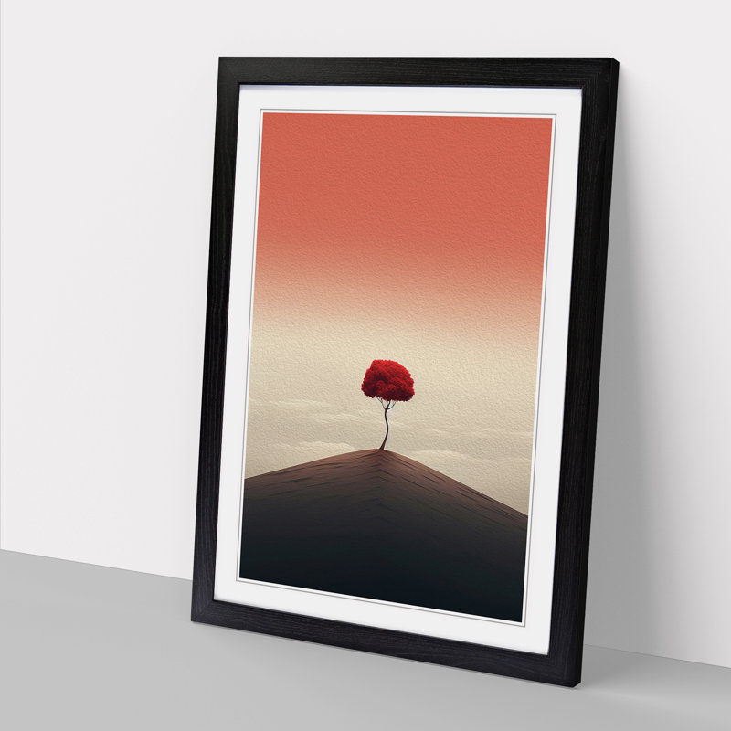 Minimalist Conceptual - Single Picture Frame Print on Wood, Black Framed, 34cm H x 25cm W x 2cm D