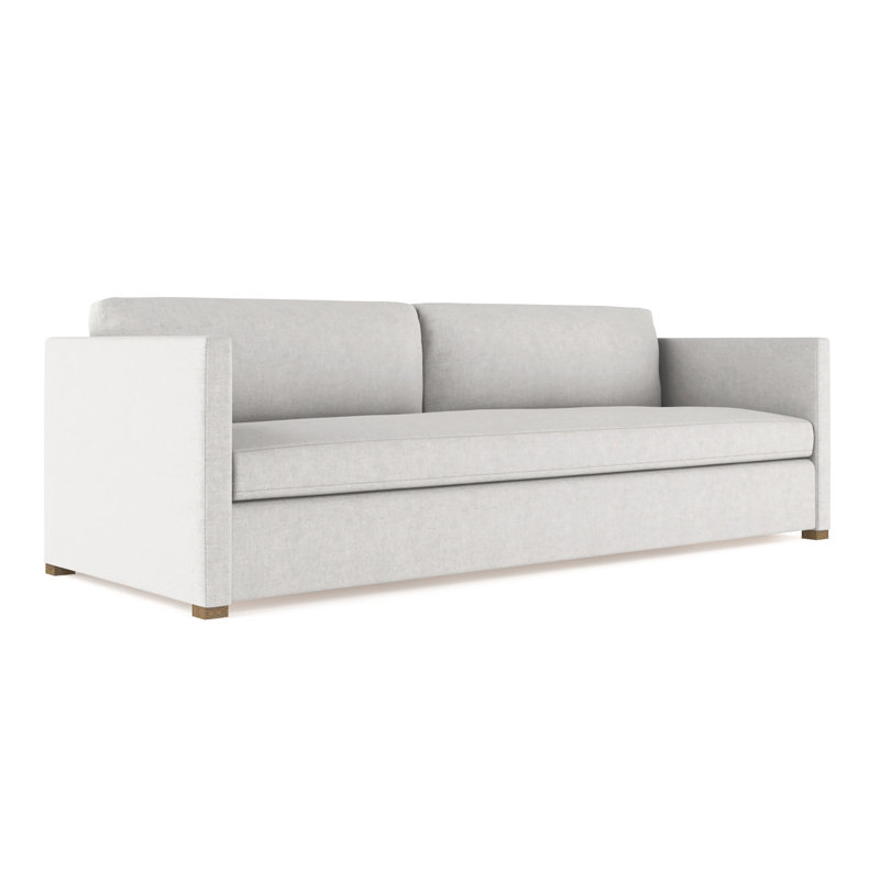 Canapé Madison, Velours moelleux trainée argentée, H 33 po x l 72 po x P 41 po, Patiné