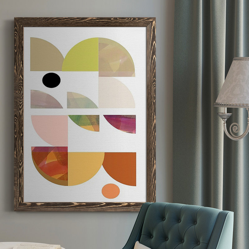 Dorset Shapes III, reproduction d'art encadrée, H 37,5 po x l 27,5 po, Toile avec cadre noyer, Pas de tapis