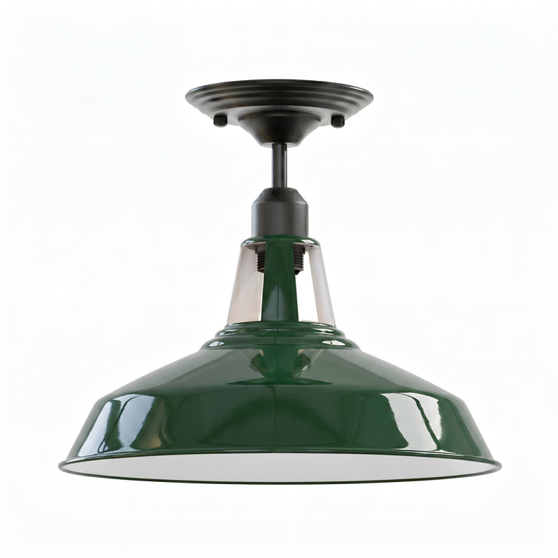 Lina Semi Flush Mount, Black, Green