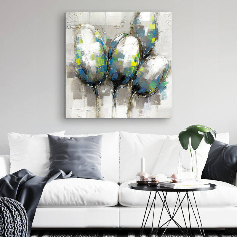 Abstract tulips - 32"x32" art on canvas