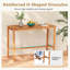 Table en bois d'acacia de 54 po x 22 po à hauteur de comptoir avec repose-pieds à lattes