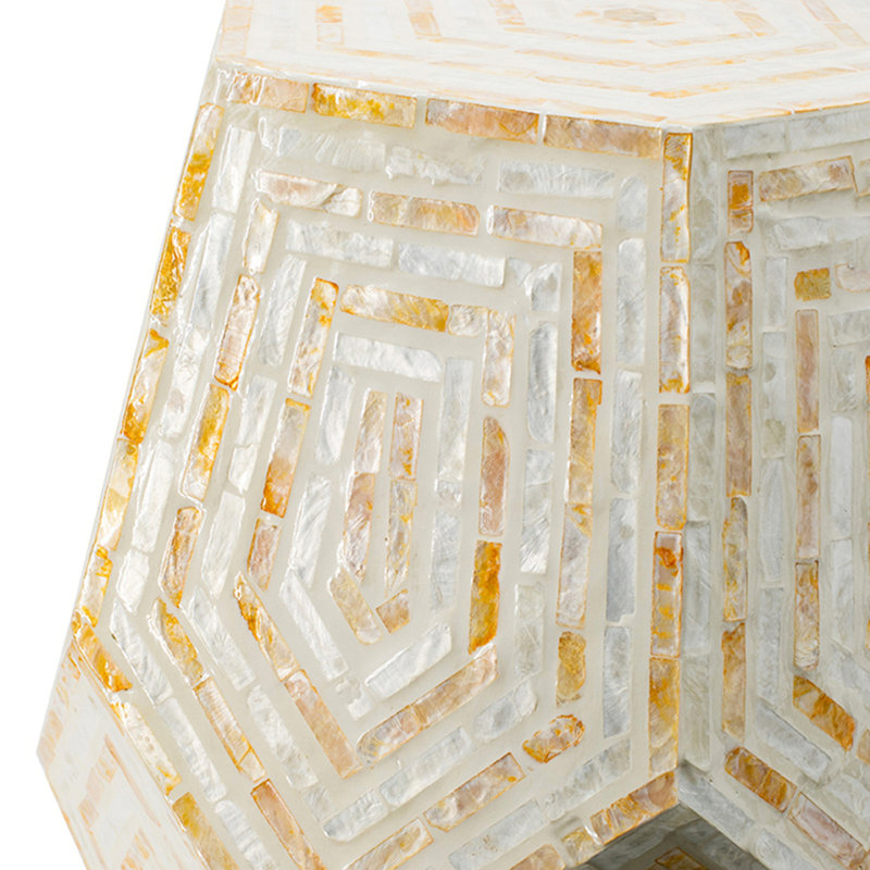 Hexagonal Capes Capiz Stool