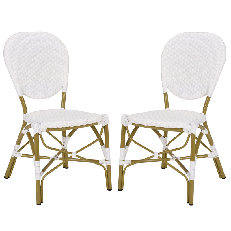 Chaise de patio empilable Oswaldo, Blanc