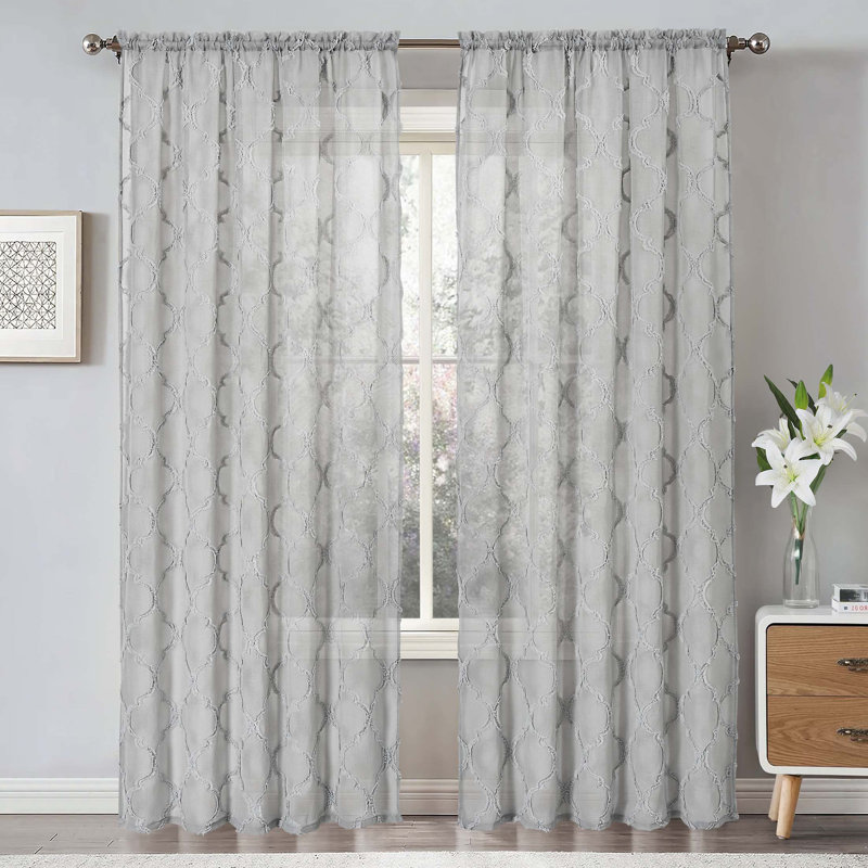 Brookhaven Curtain Single Panel, 150cm Width x 183cm Drop, Grey