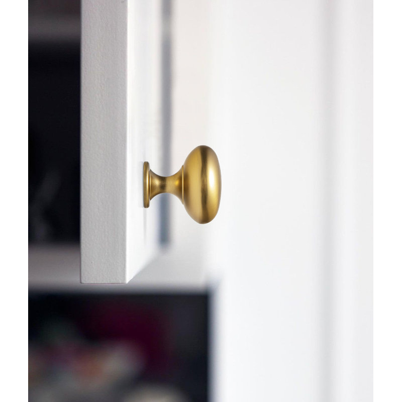 1.18" Diameter Mushroom Knob, Brushed Gold, 1.5"