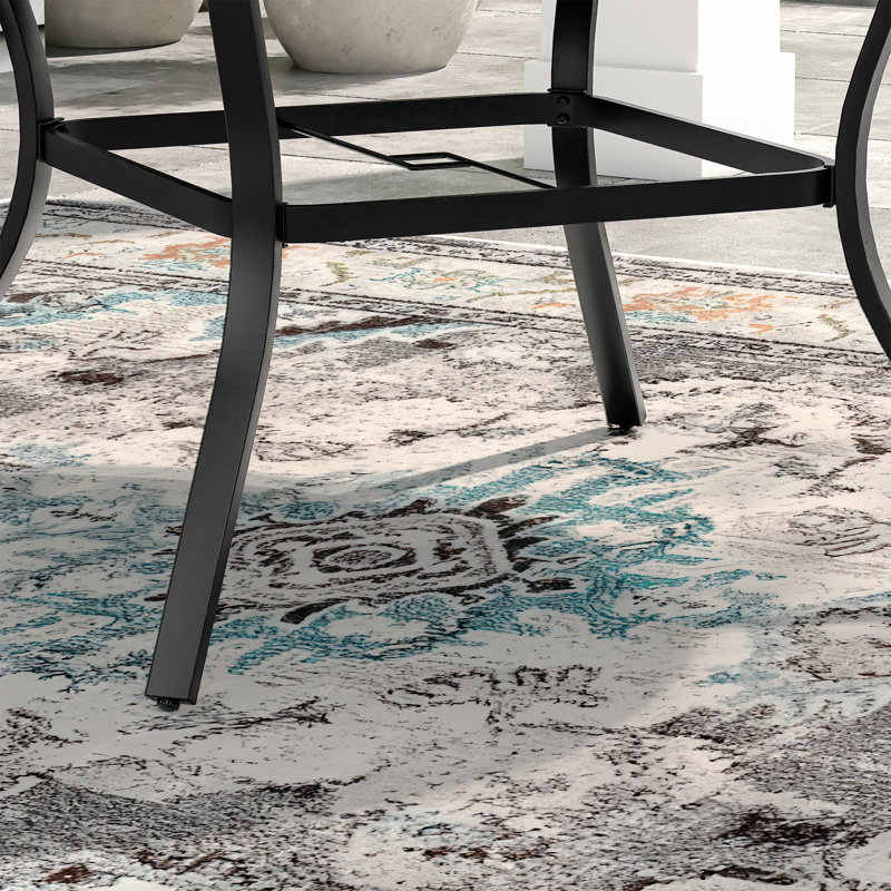 Ensemble repas d'extérieur pour 6 personnes avec chaise pivotante, Gris bois / gris
