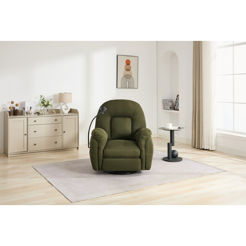 Bavita Upholstered Swivel Armchair, Green