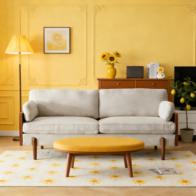 Canapé Mid-Century moderne beige, Beige