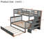 Lit superposé convertible simple sur double avec escalier, rangement et lit gigogne polyvalent-1850035597