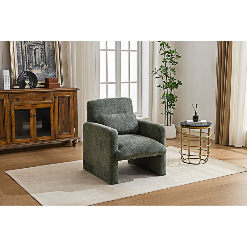 Fauteuil rembourré simple, Vert antique