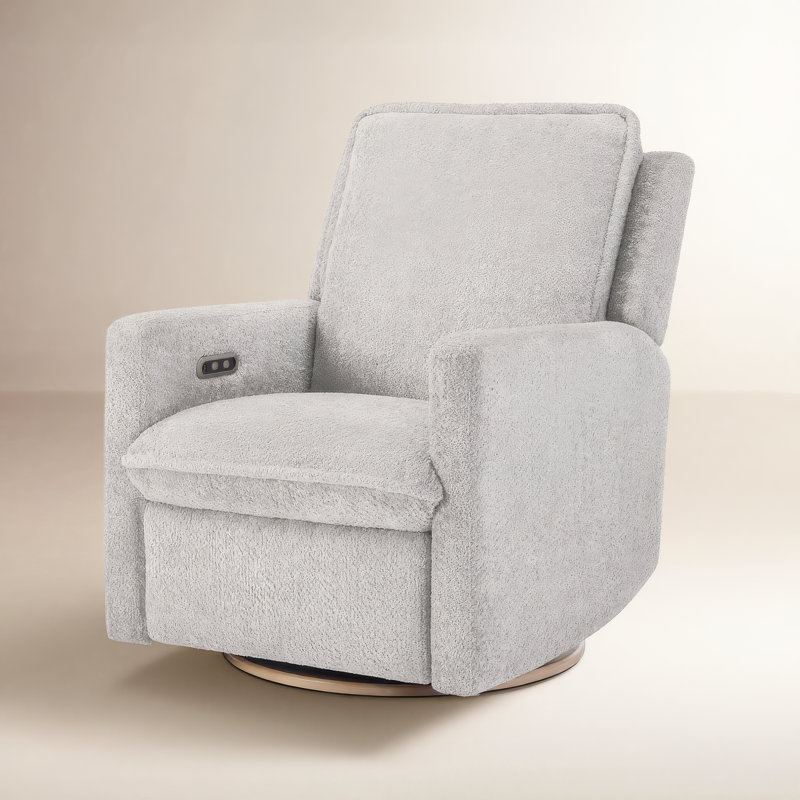 Rio Boucle Swivel Glider Power Recliner,, Gray