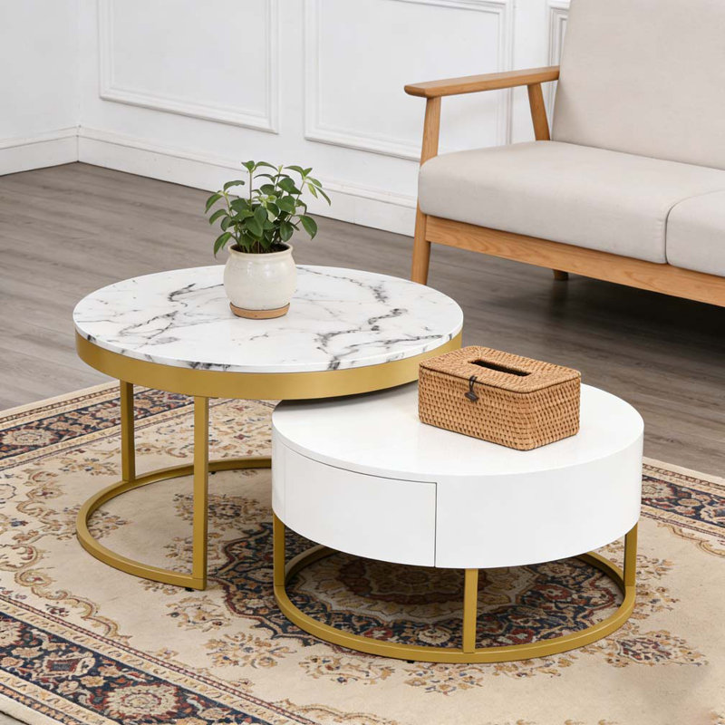 Table basse gigogne moderne avec tiroirs Modern