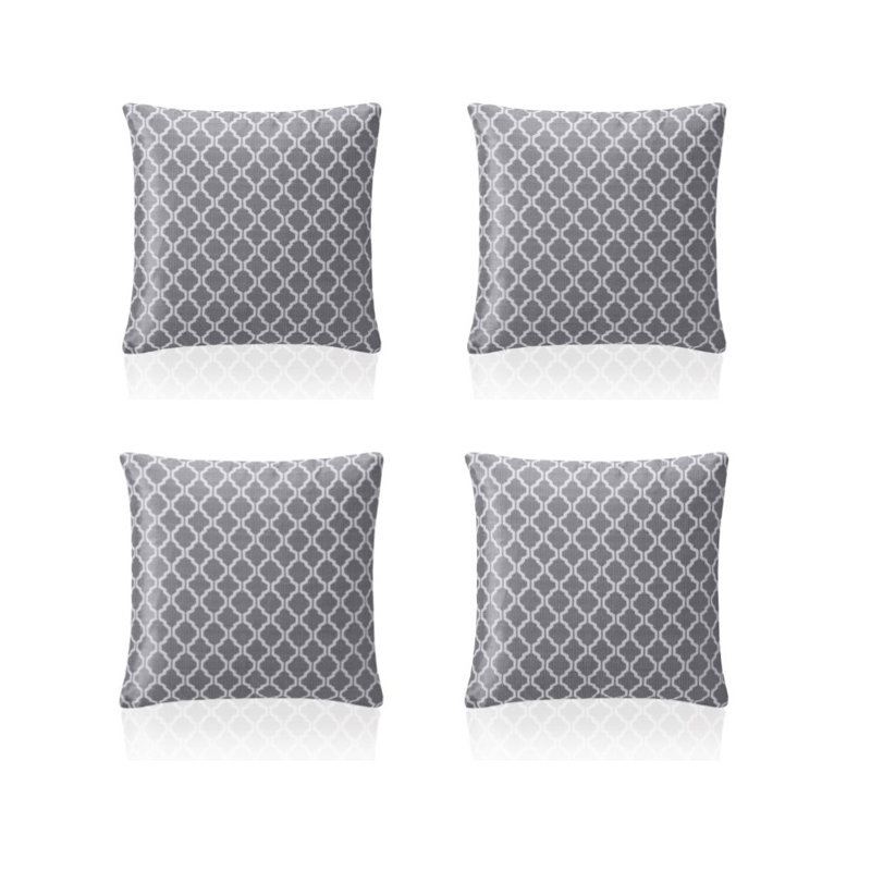 Dareece Cotswold Cushion Covers with Filler Pads, Silver, 45 cm H x 45 cm W x 15 cm D