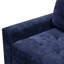 Canapé-lit en forme de L de 82,6 po avec ports, prises électriques, tissu doux - extensible bleu marine,