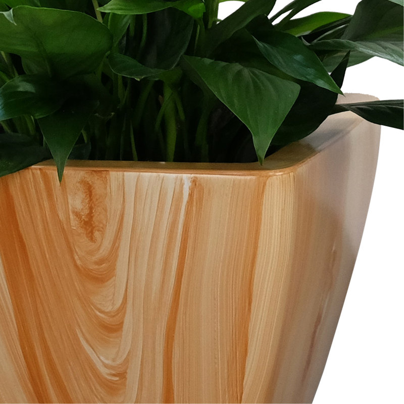 Boîte en bois à arrosage automatique - Cône carré pour plantes d'intérieur et d'extérieur, Brown