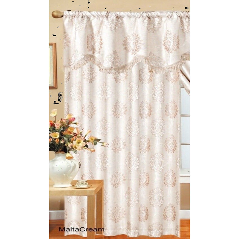 Deshawnna Room Darkening Curtain Pair, 228cm W x 183cm D, Cream
