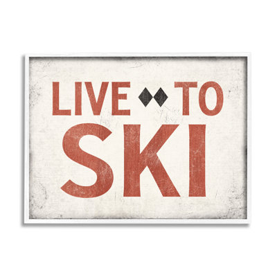 " Live To Ski Phrase Double Black Diamond Symbol " by JJ Design House LLC