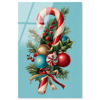 Décoration murale de Noël «Candy Cane Bouquet I» par Art Remedy, prête à être suspendue, 30 x 45