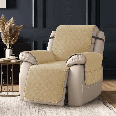 Quilted Reversible Box Cushion Recliner Slipcover