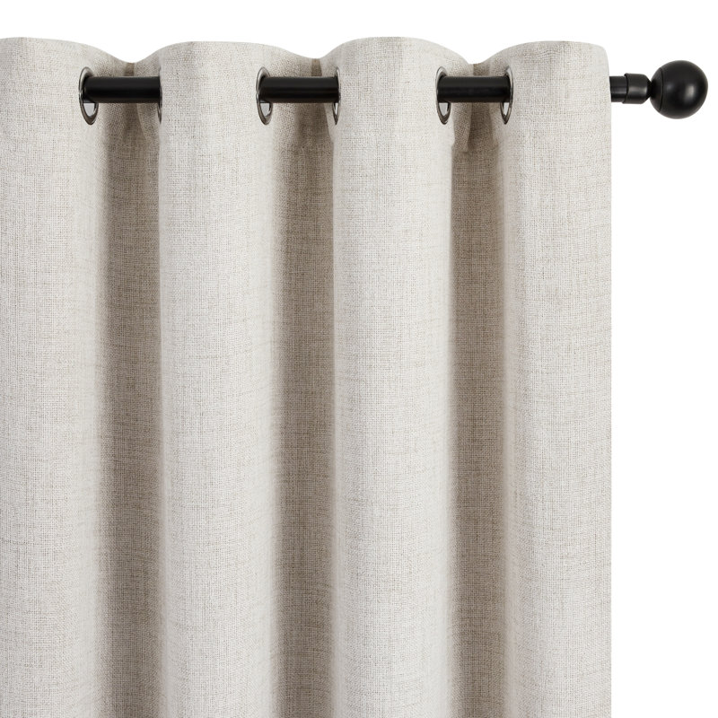 Linen-Look Total Blackout Curtains (Set of 2), 52" W x 108" L, Flaxen