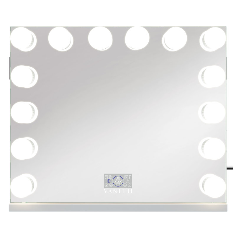 Miroir rectangulaire en métal à DEL, 26.4" x 31.5"