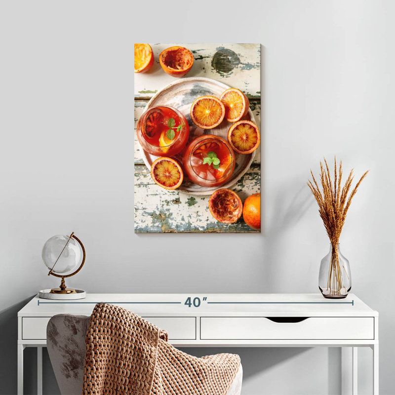 Yarlin, orange sanglant, cocktails pour deux, H 24 po x l 16 po