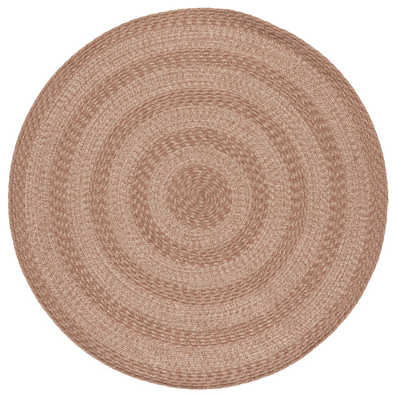 Braided 265 Hand Woven Performance Machine Washable No Pattern Rug, Round 5'