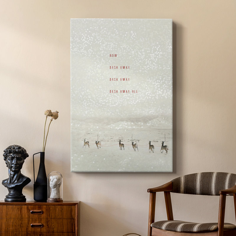 Deer Dashing - Cavas de galerie sur mesure, H 18 po x l 12 po