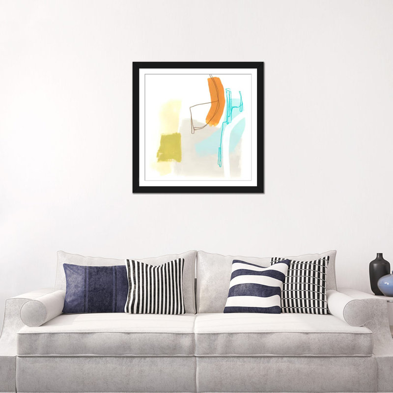 « adagio i », reproduction sur toile, H 16 po x l 16 po x P 1 po, Papier d'art encadré noir, Blanc