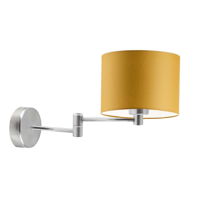 Ayaru Steel Armed Sconce, Brushed Steel, Mustard