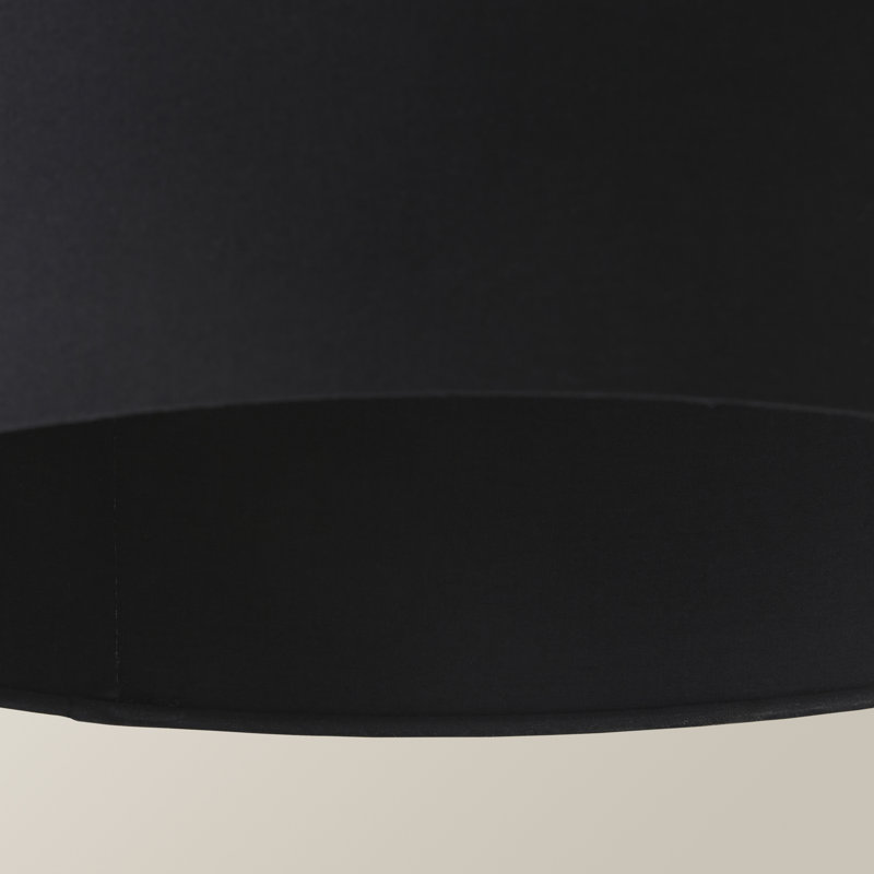 Drum Cotton Pendant Shade ( Screw On ), 20cm H x 35cm W x 35cm D, Black