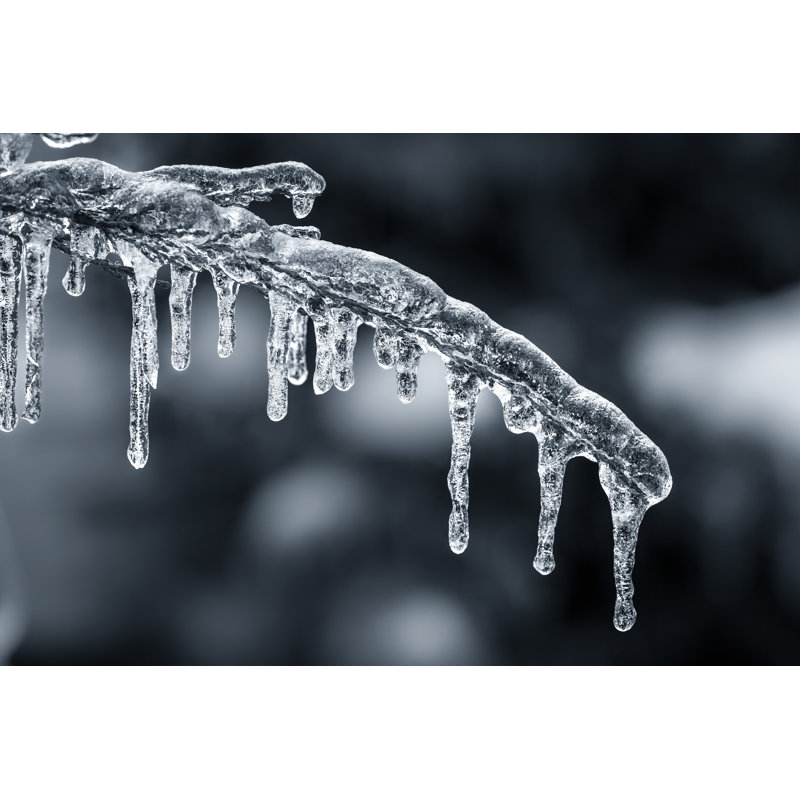 "Blue Icicles" par Elenathewise - photographie sur toile tendue, H 32 po x l 48 po